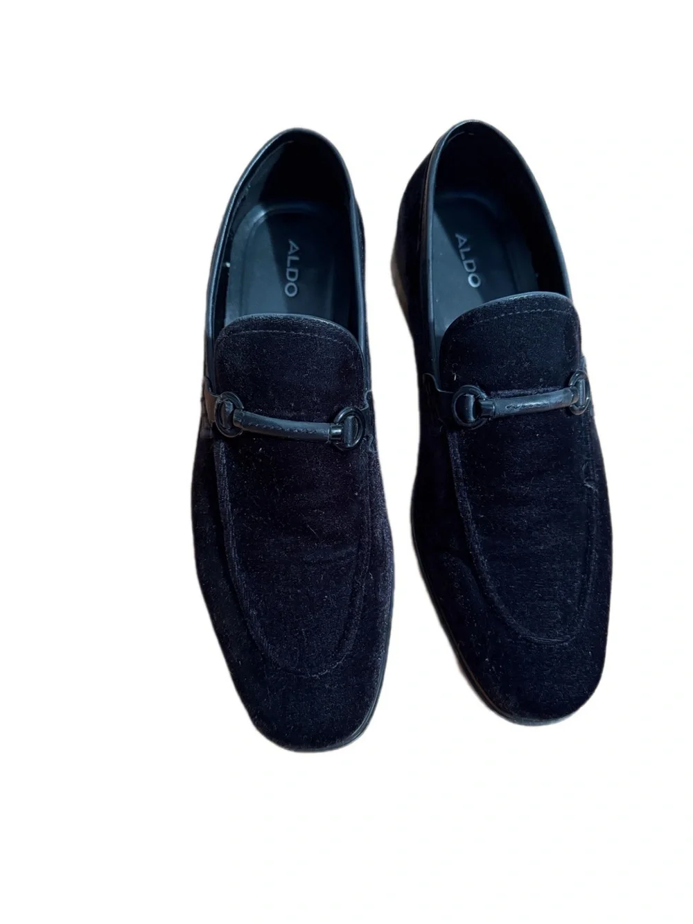 Aldo Black Suede Bit-Detail Loafers